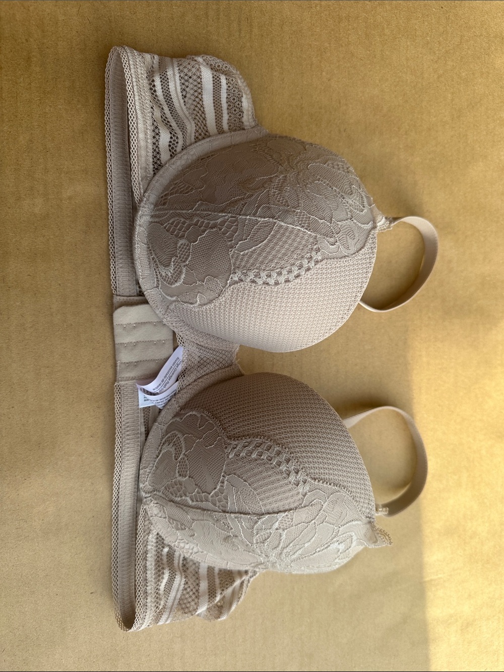 Auden Beige Lace Push Up Bra